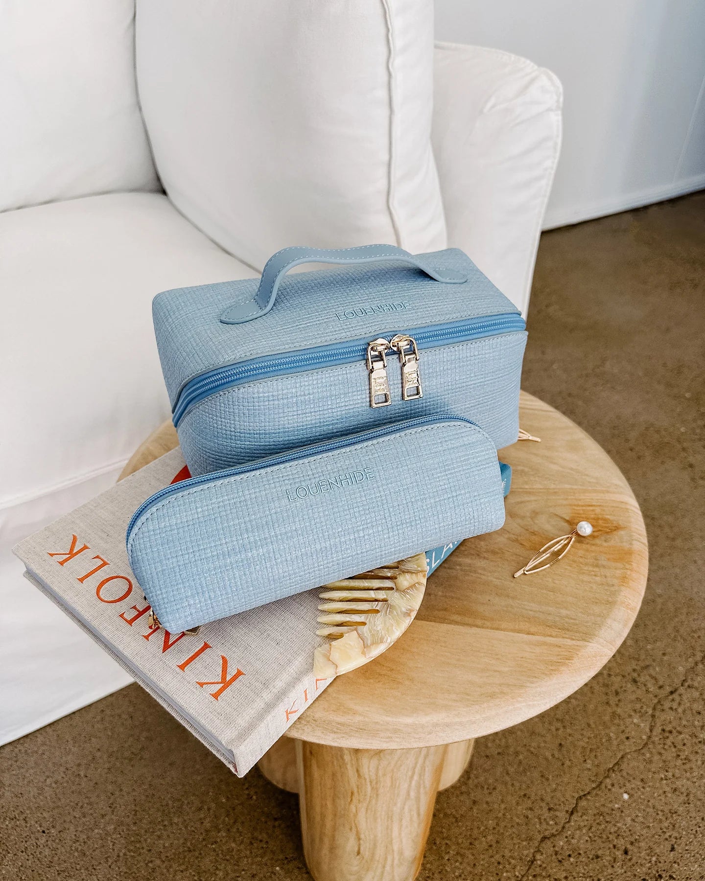 Mary Jayne Cosmetic Bag Set Pale Blue