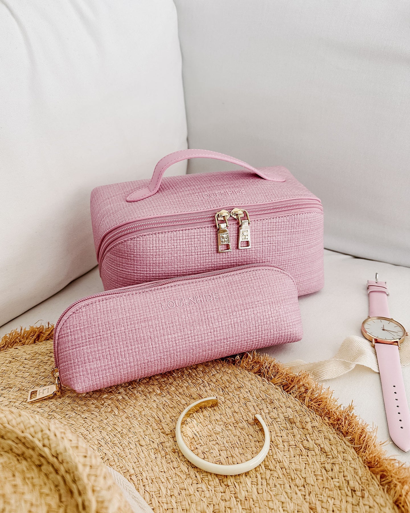 Mary Jayne Cosmetic Bag Set Pink