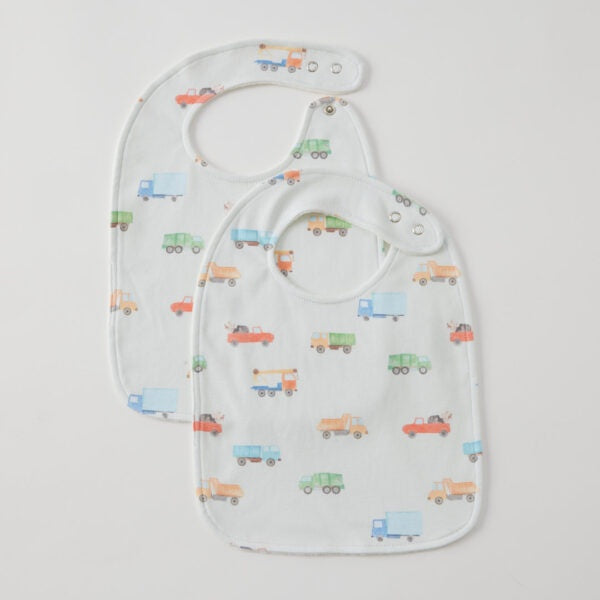 Trucking Along Muslin Bib Set of 2