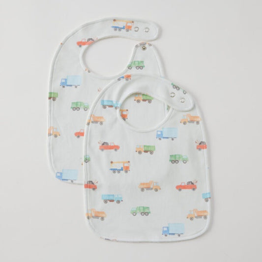 Trucking Along Muslin Bib Set of 2