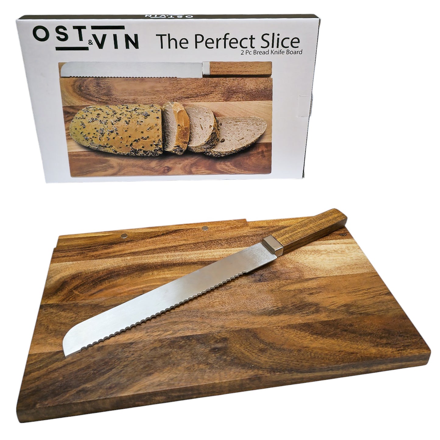 2pc Bread & Knife Cutting Board