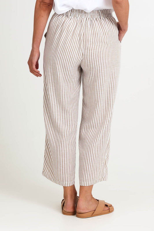 Urban Stripe Print Pant - Natural White