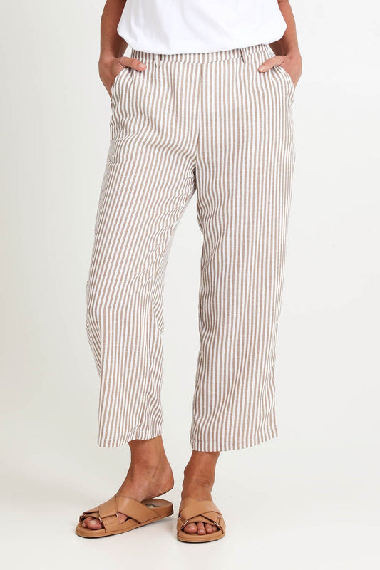 Urban Stripe Print Pant - Natural White