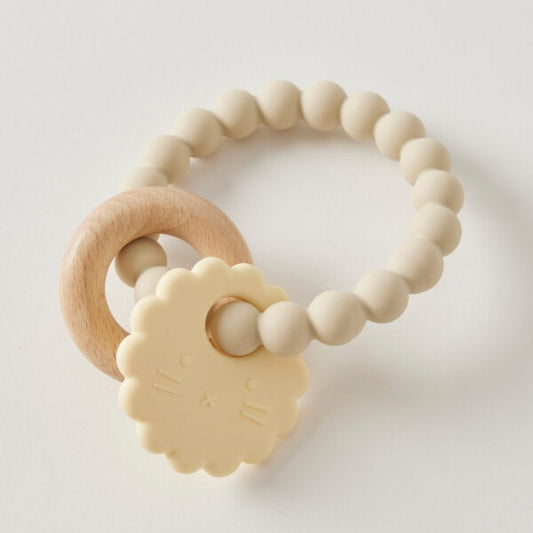 Wren Silicone & Wood Teether - Neutral