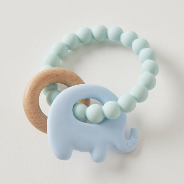 Wren Silicone & Wood Teether - Elephant