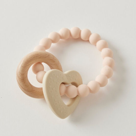 Wren Silicone & Wood Teether - Heart