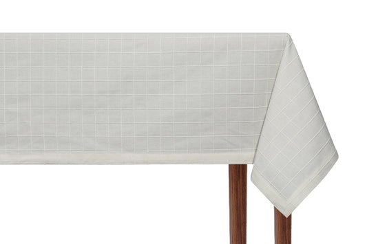Checked White Tablecloth - 150x250