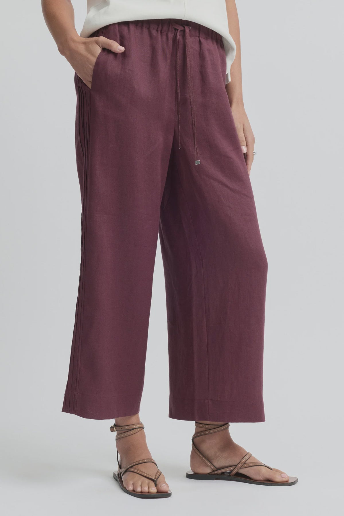 Tirari Pintuck Pants - Raisin
