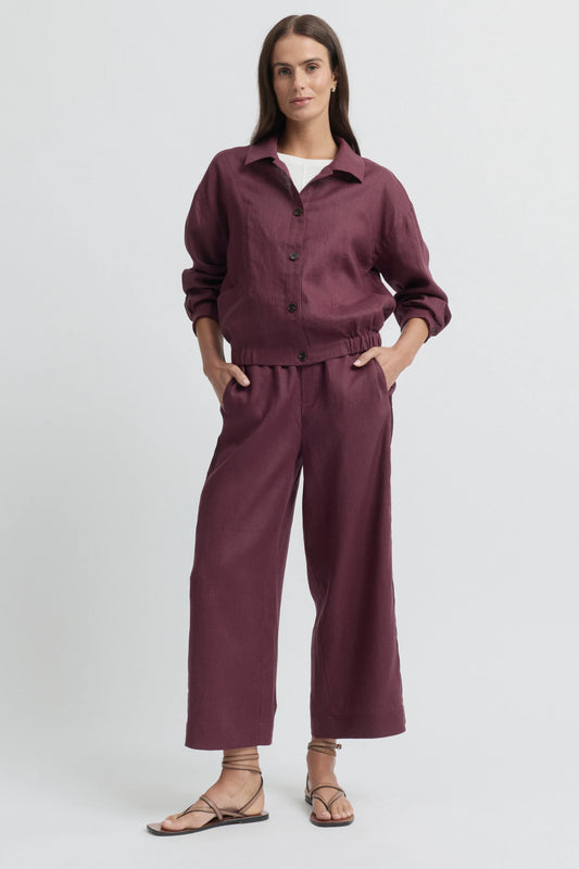 Tirari Pintuck Pants - Raisin