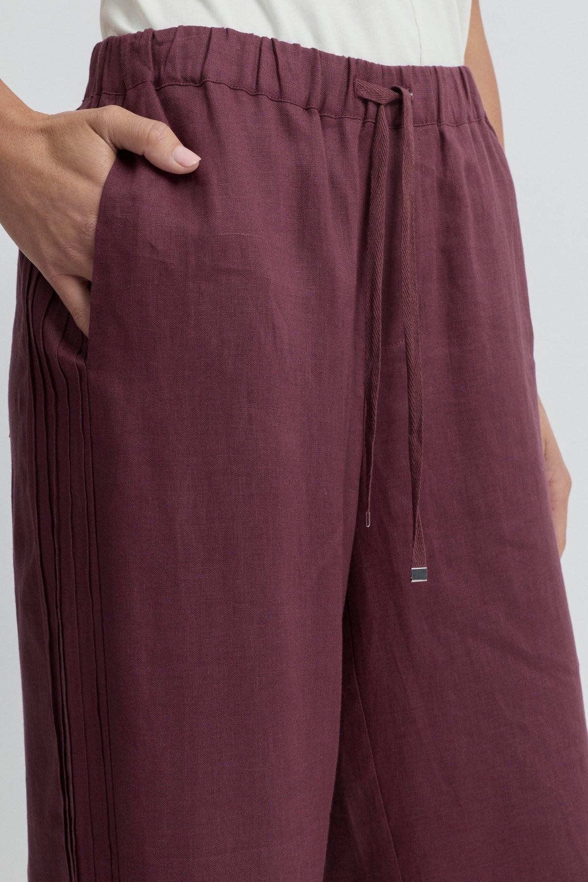 Tirari Pintuck Pants - Raisin