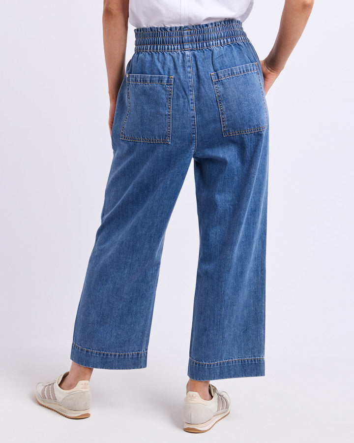 Greta Slim Leg Pant - Mid Blue Wash