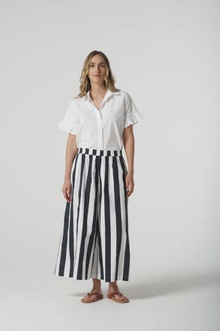 Ruffle Sleeve Shirt - Optical White
