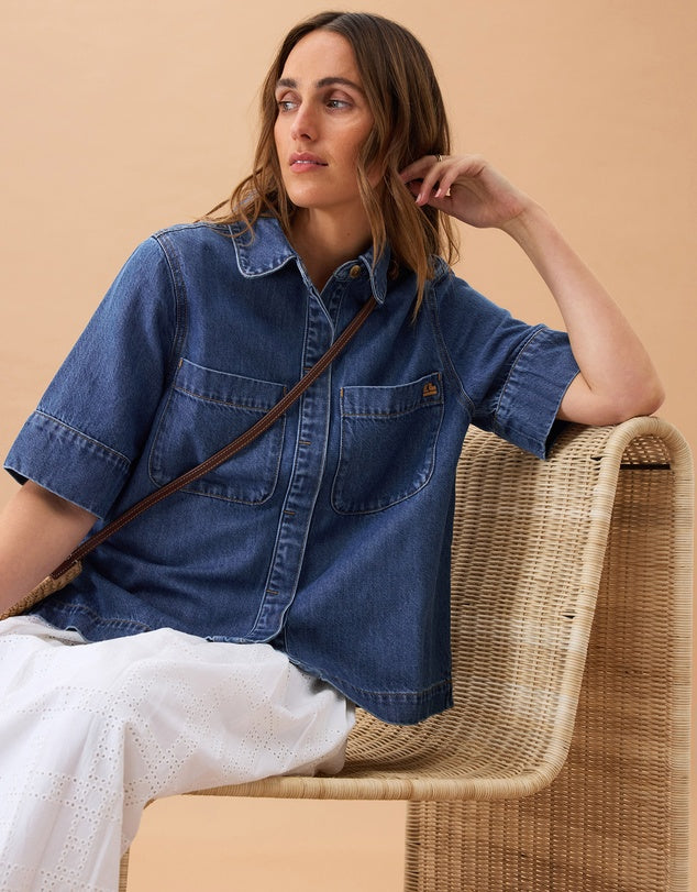 Noa Short Sleeve Shirt - Fresh Indigo