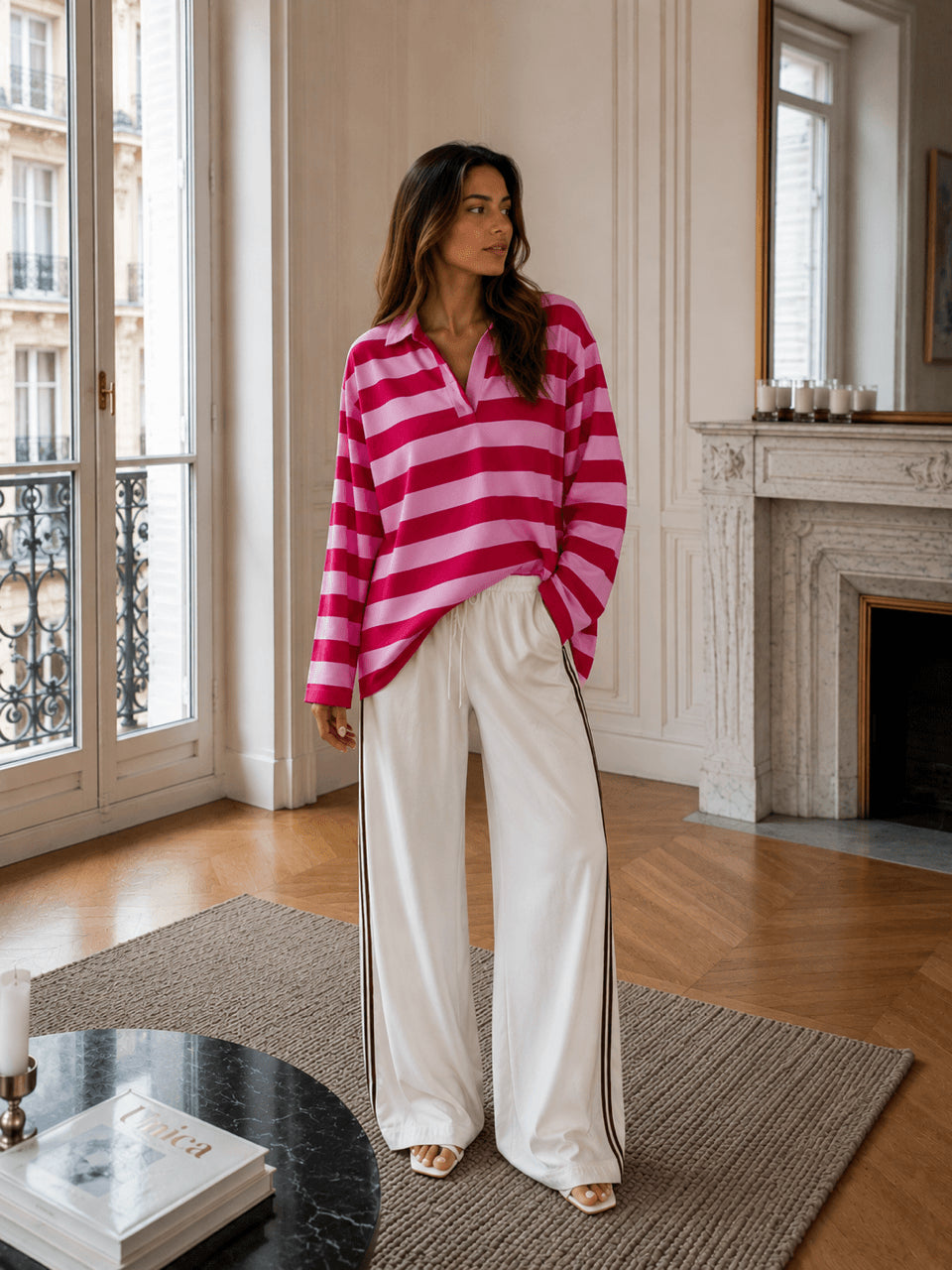 Polo Top-Red/pink