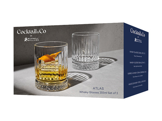 Cocktail & Co Atlas Whisky Glass 355ML Set of 2