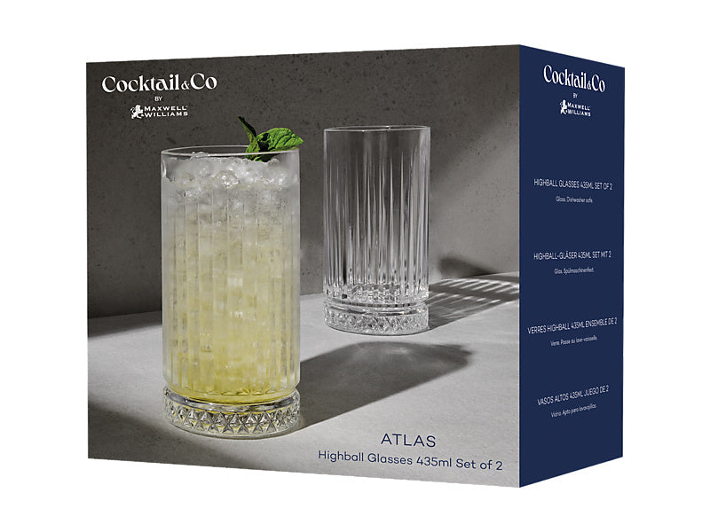 Cocktail & Co Atlas Highball Glass 435ML Set of 2