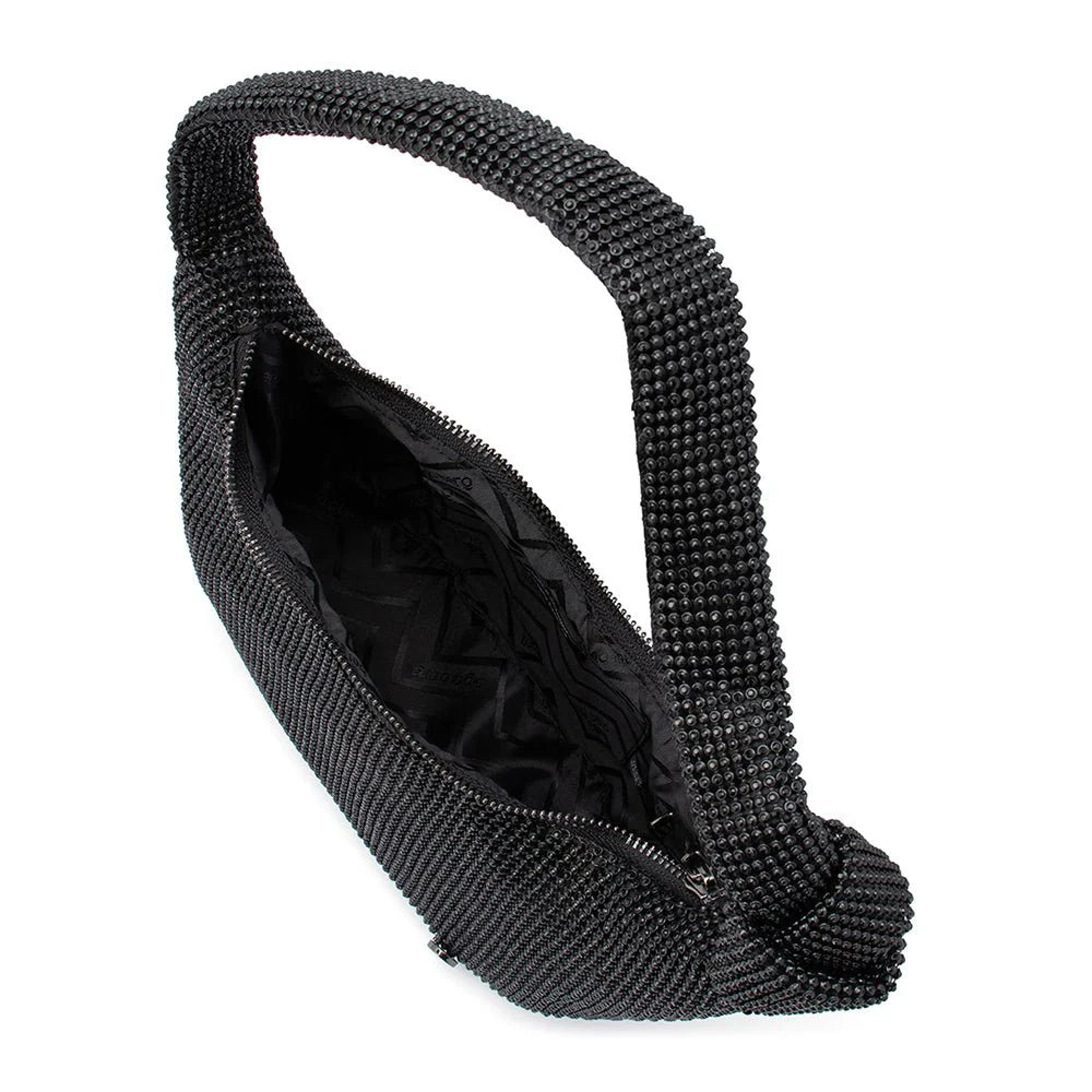Jessica Crystal Mesh Bag - Black