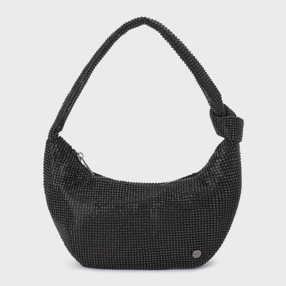 Jessica Crystal Mesh Bag - Black