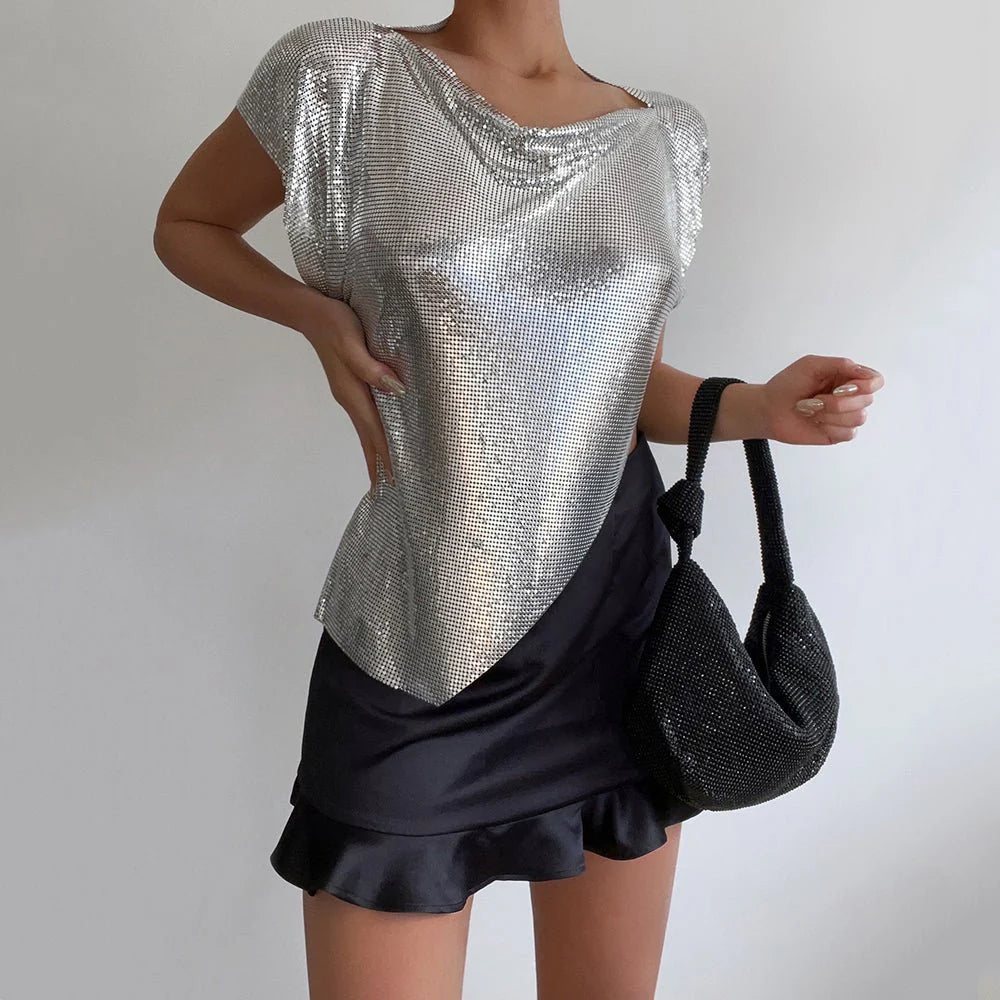 Jessica Crystal Mesh Bag - Black