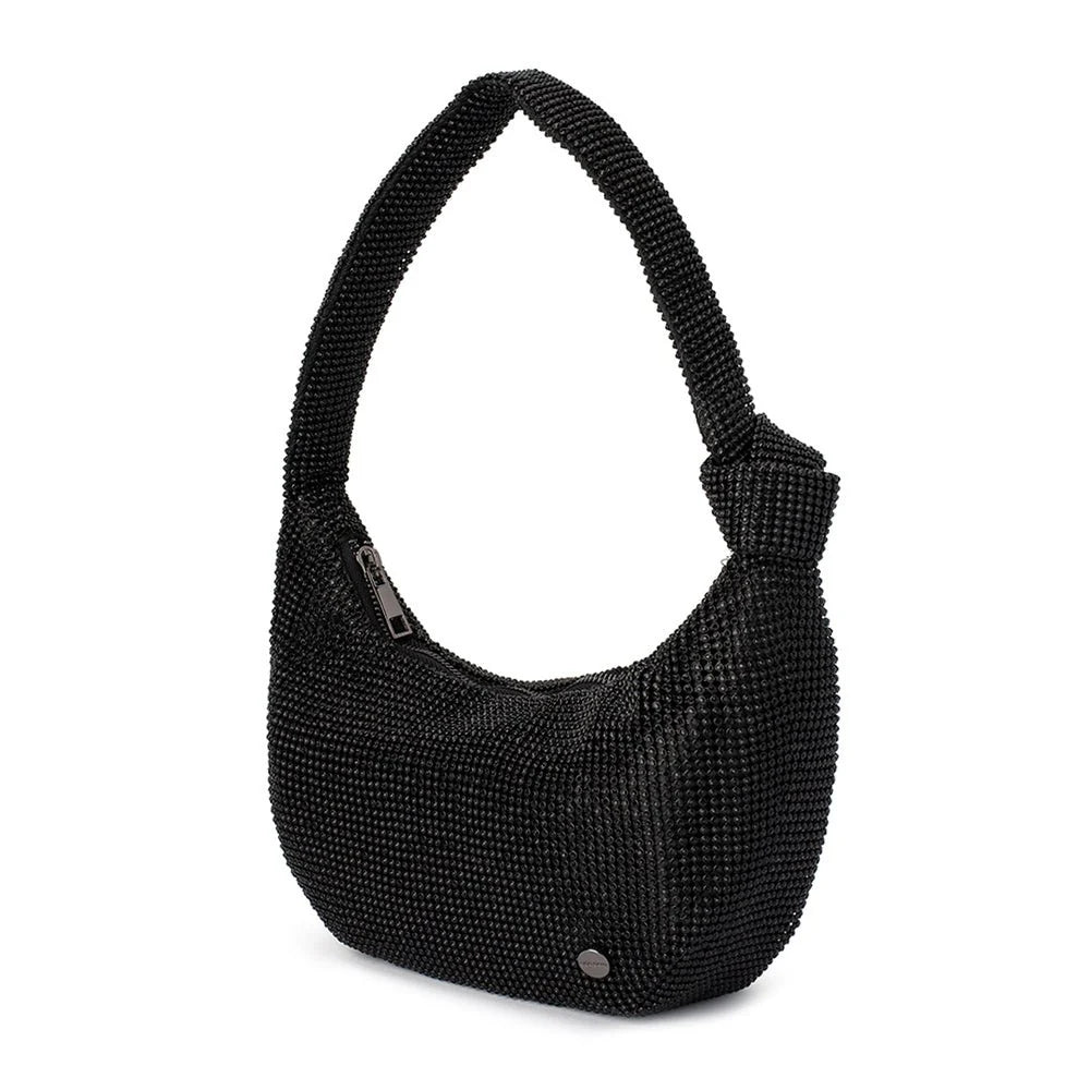 Jessica Crystal Mesh Bag - Black