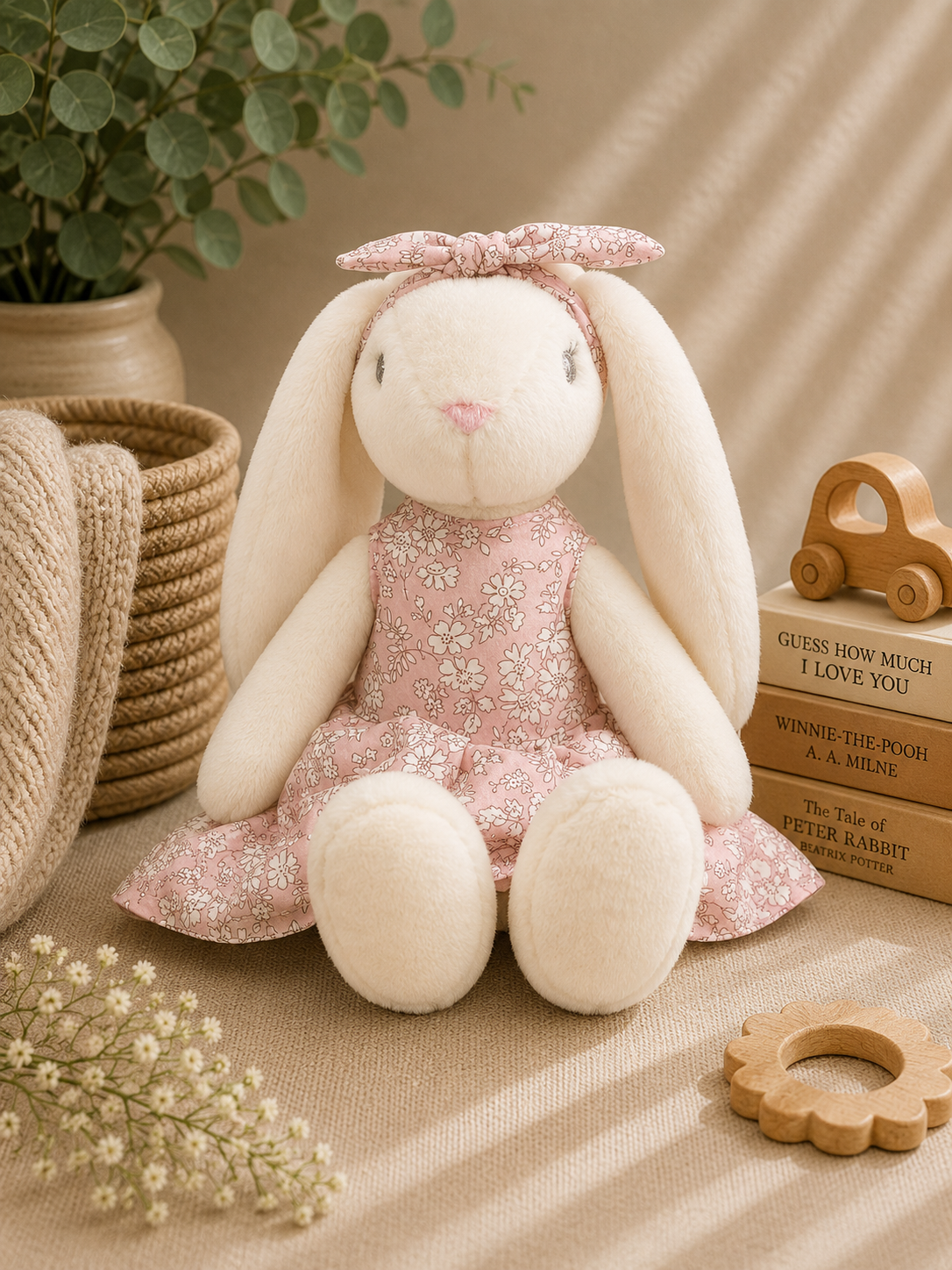 Lily the Rabbit Doll - Pink dress