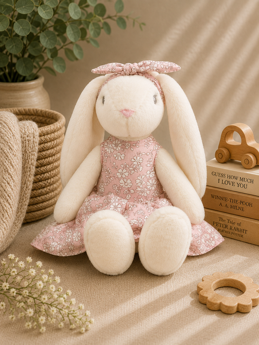 Lily the Rabbit Doll - Pink dress