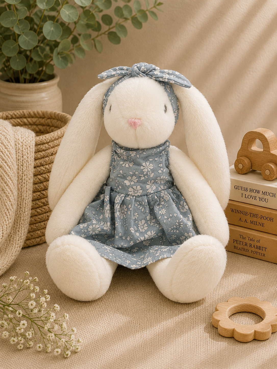 Lucy the Rabbit Doll - Blue dress