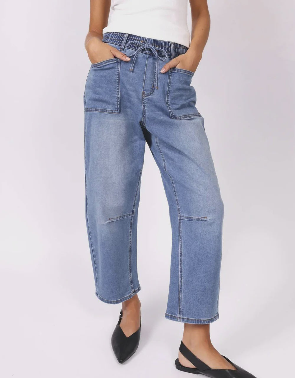 Leo Barrel Jean - Blue Denim