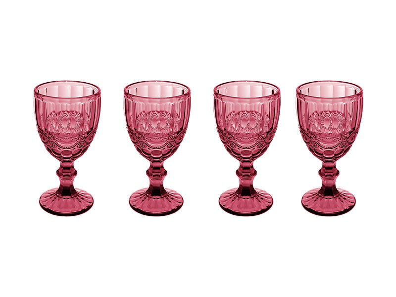 Gabriella Wine Glass 4pc Pink Gift Boxed