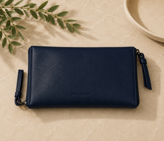Leather Optical/Phone Case - Navy