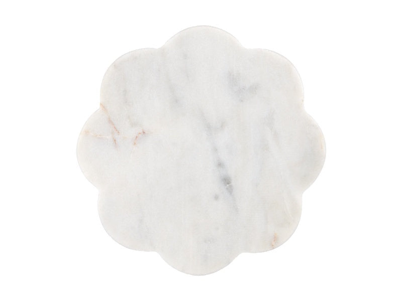 Coaster Collective Scallop Marble Coaster 11.5cm White