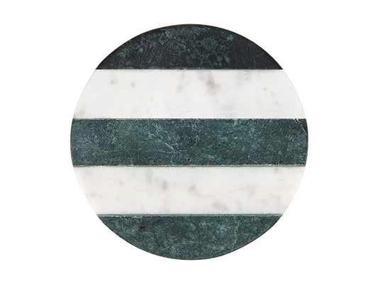Coaster Collective Round Marble Coaster 10cm Green Stripe