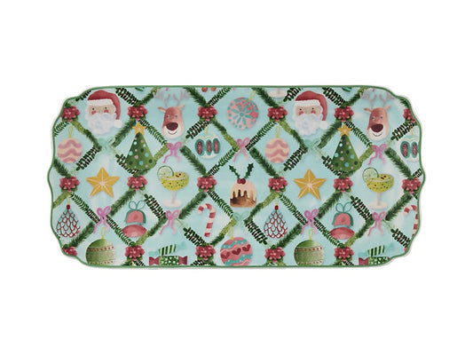 Tis The Season Oblong Platter 30.5x15cm Gift Boxed