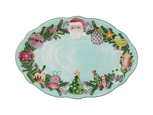 Tis The Season Oval Platter 35x24cm Gift Boxed