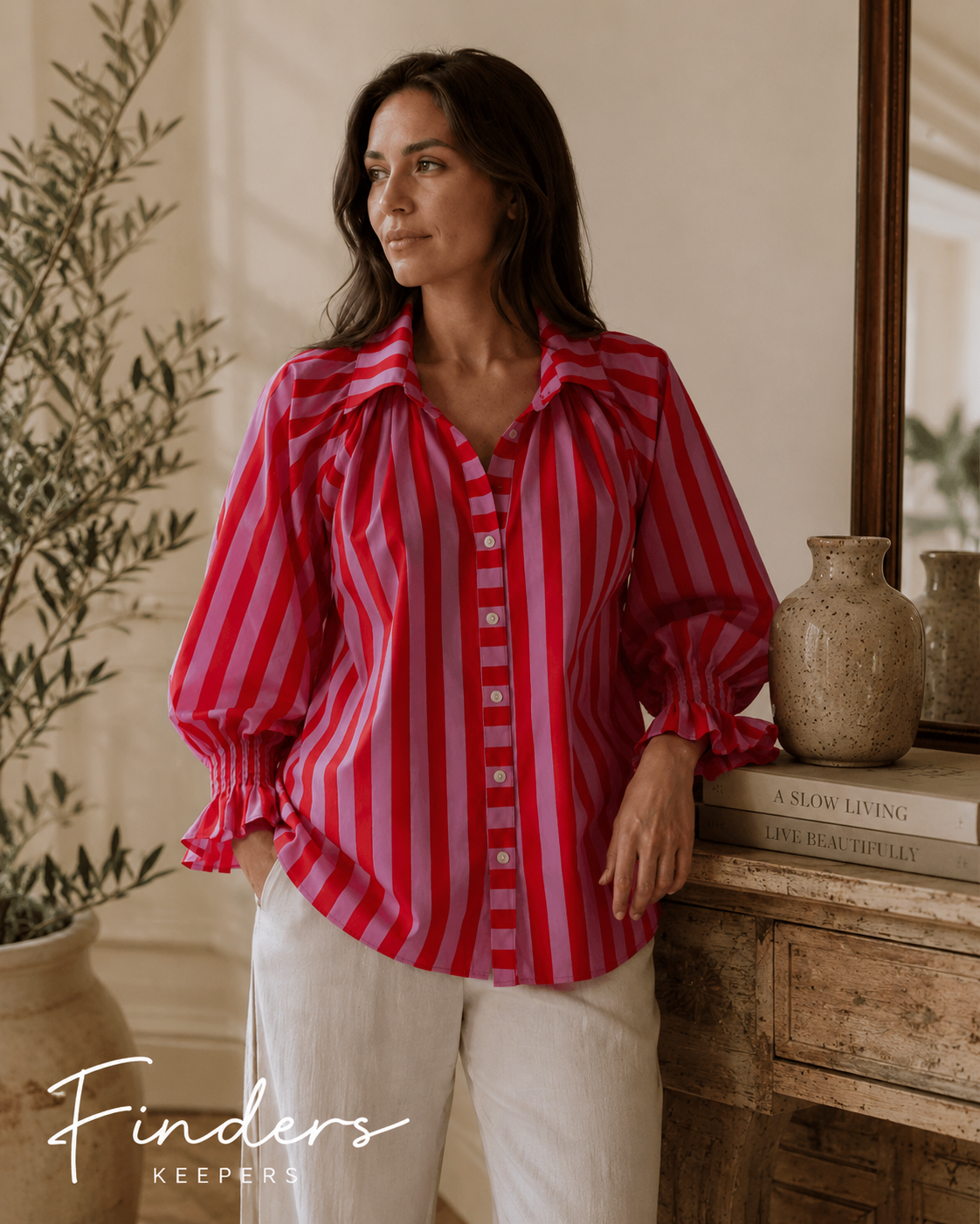 Pink & Red Stripe Shirt