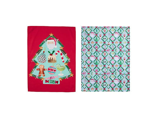 Tis The Season Tea Towel 50x70cm Set of 2 Assorted