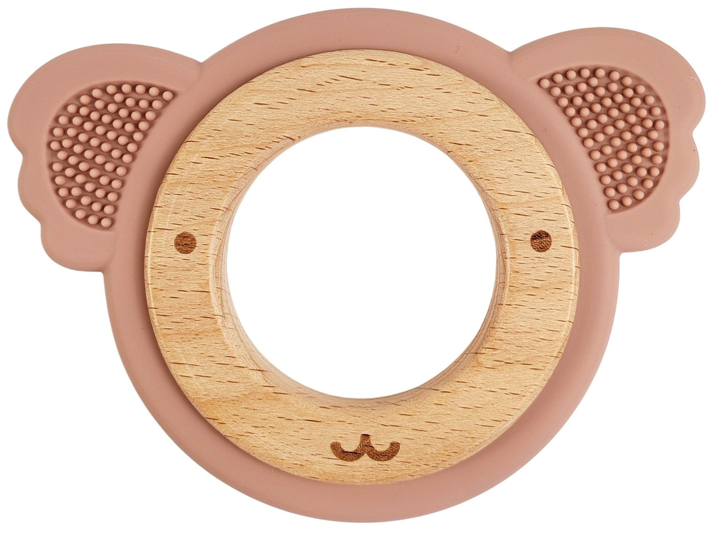 Koala Teether Ring Pink & Natural 8.5cm