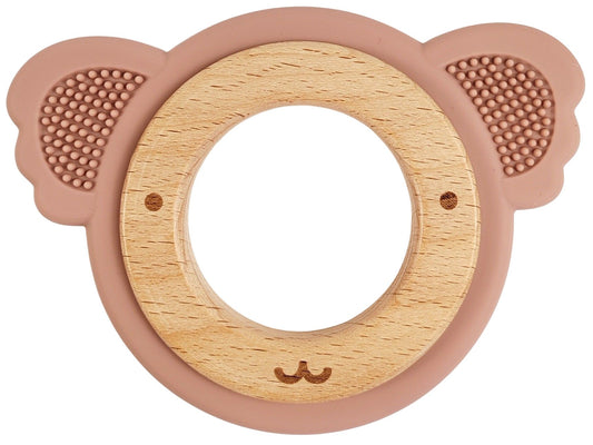 Koala Teether Ring Pink & Natural 8.5cm