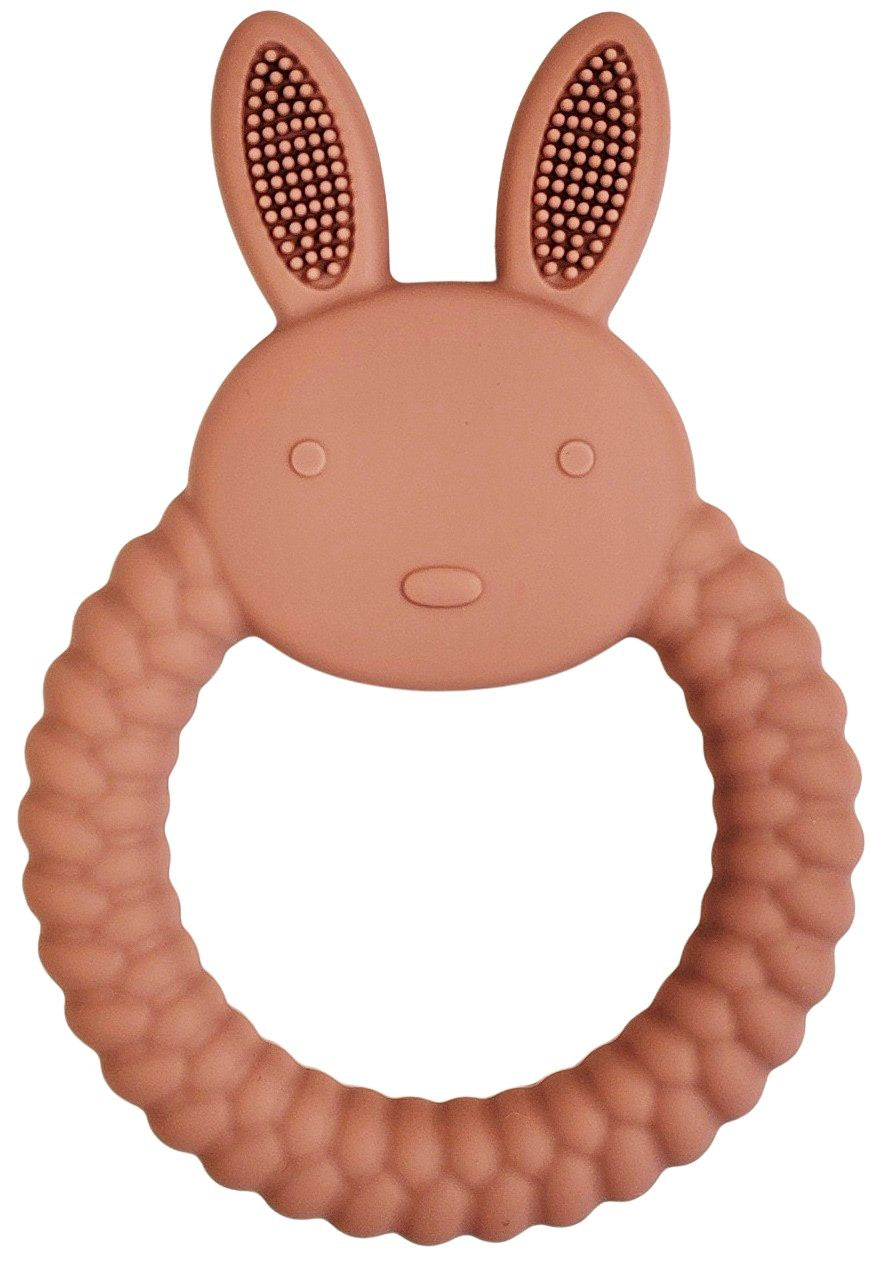 Bunny Teether Ring Pink 11cm