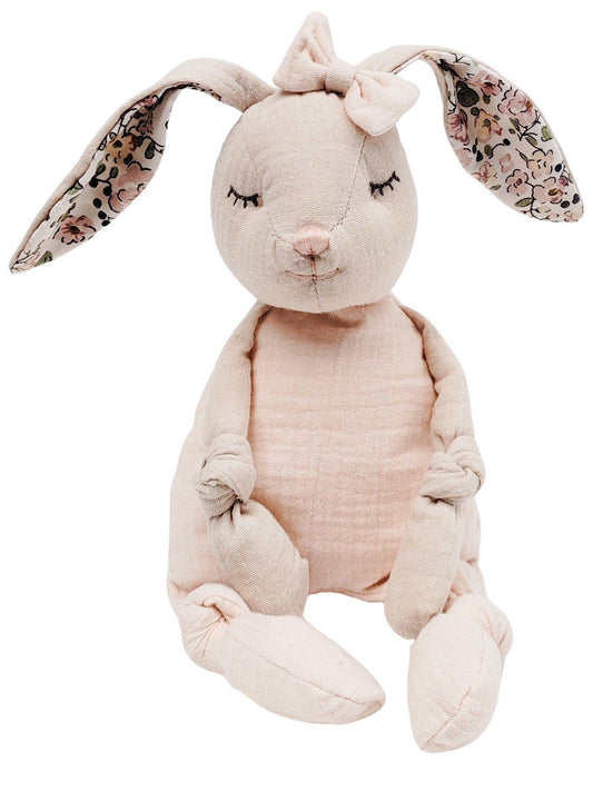 Muslin Bunny Soft Toy Light Pink 30cm
