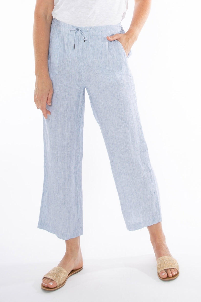 Core Stripe Pant - Denim/White