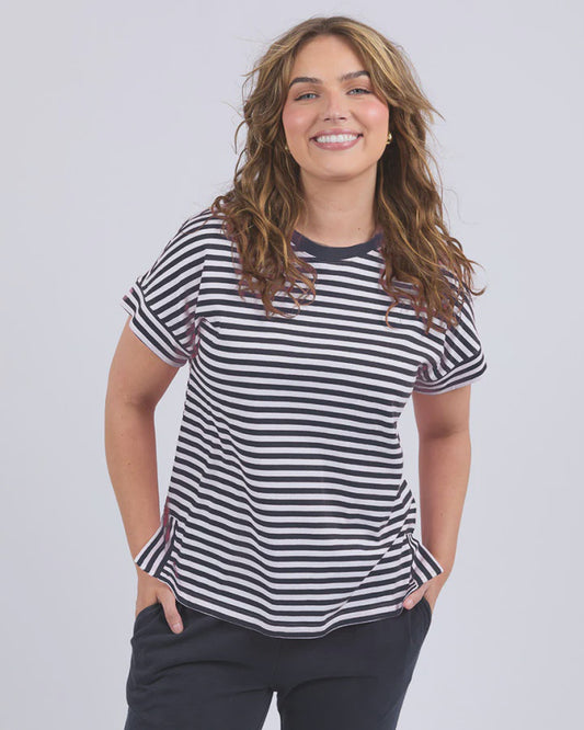 Yara Stripe Tee - Navy