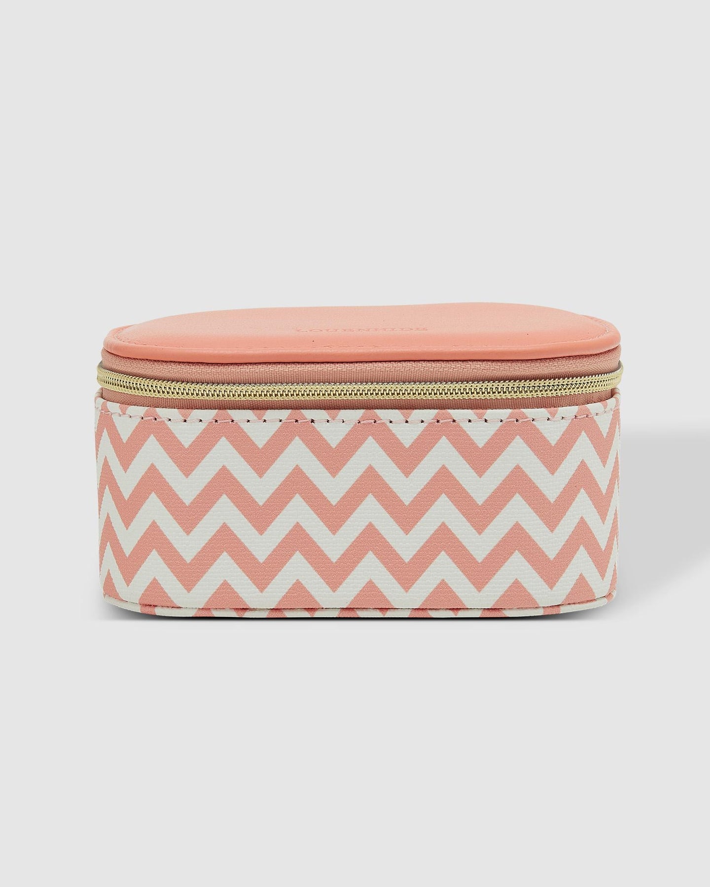 Olive Jewellery Box Chevron Peach