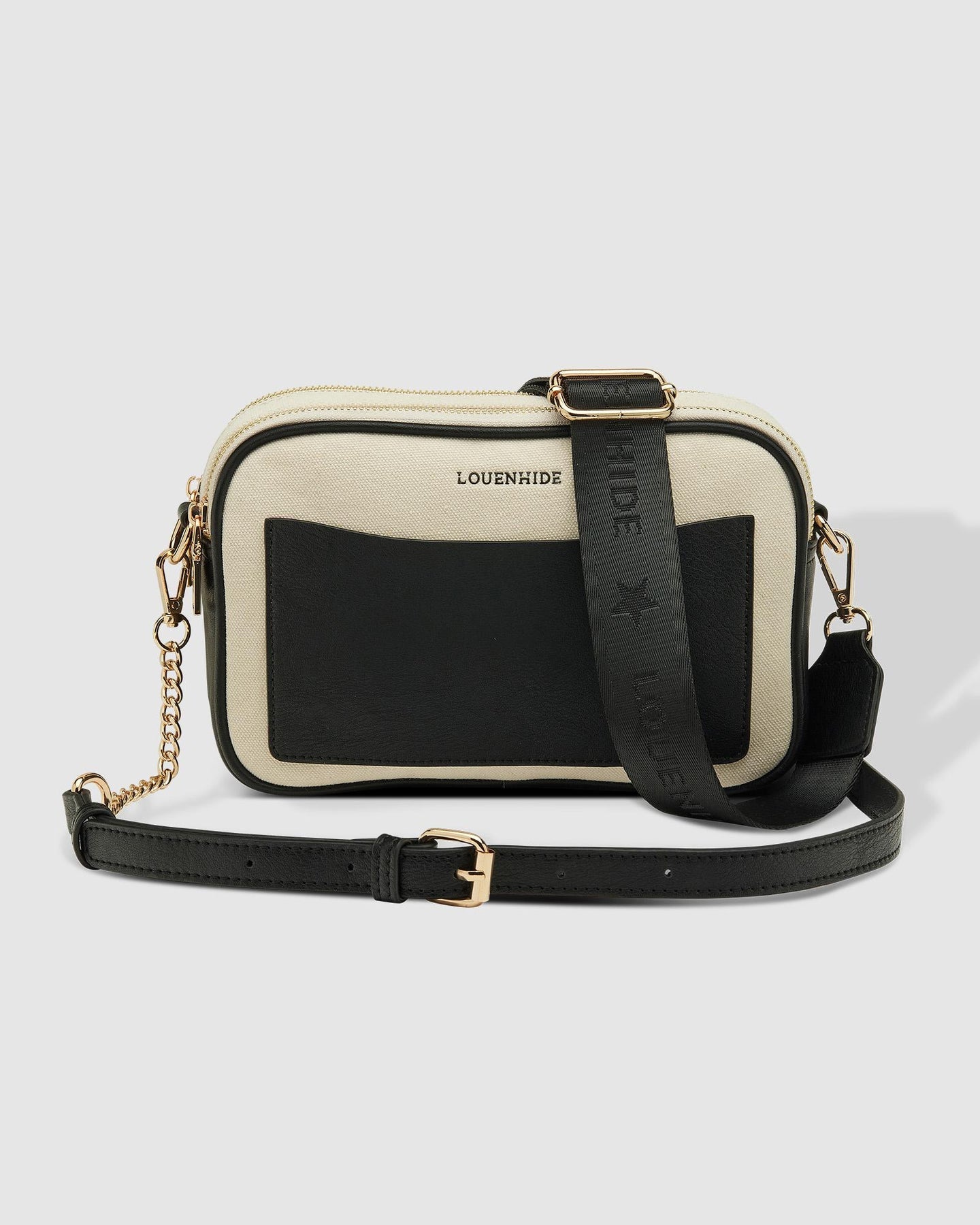 Jolene Canvas Crossbody Bag Cream/Black