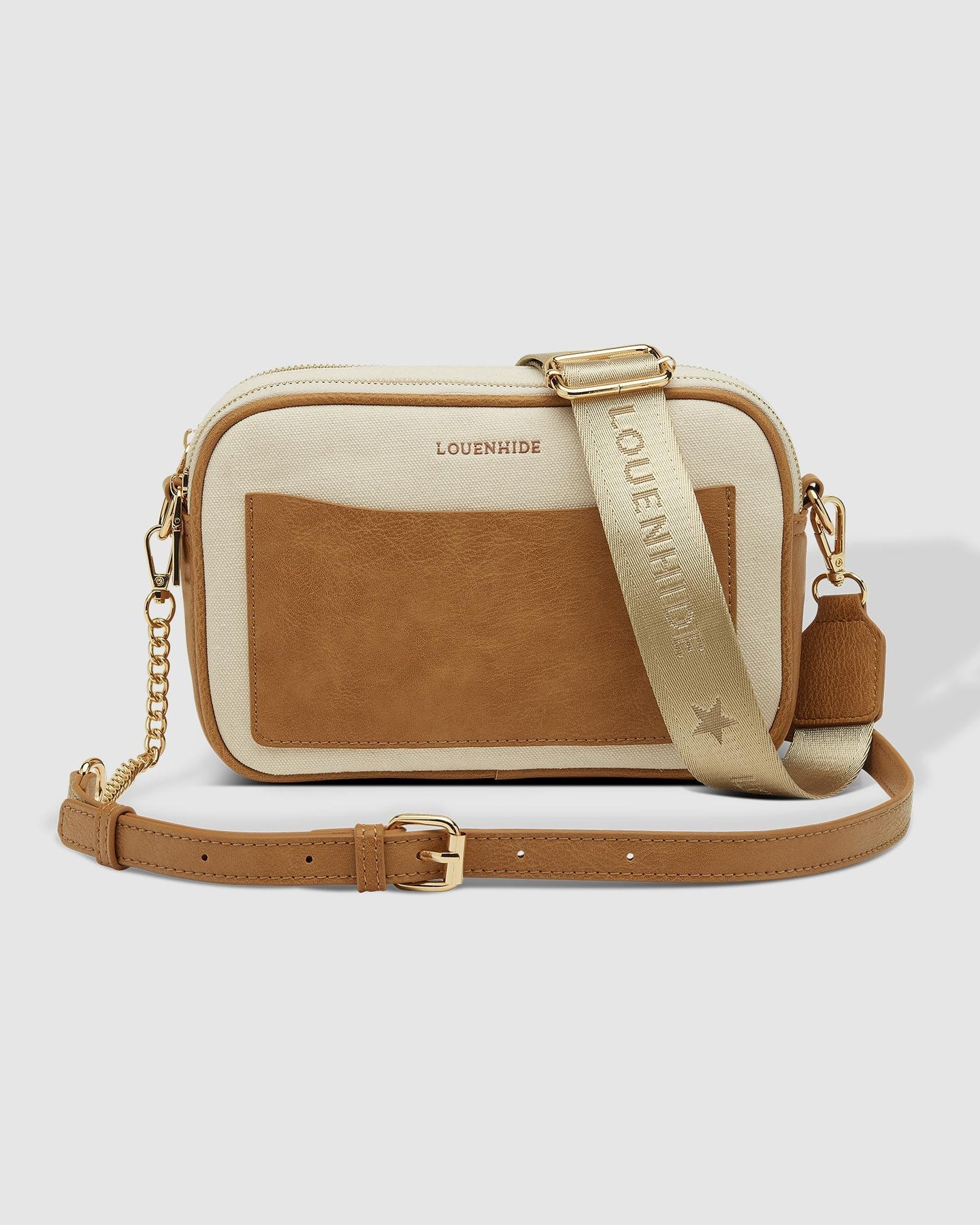 Jolene Canvas Crossbody Bag Cream/Camel