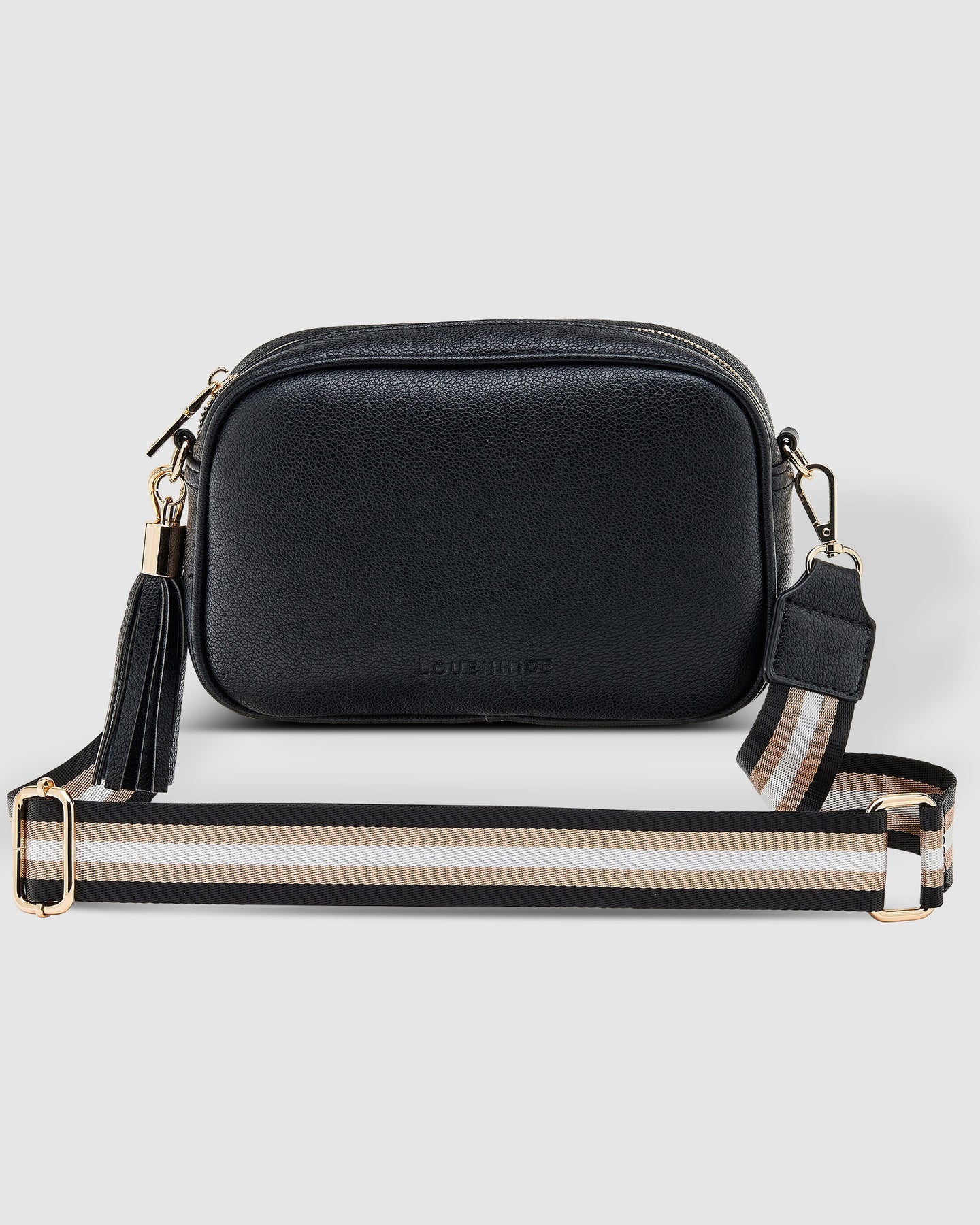 Jacinta Metallic Crossbody Bag - Black