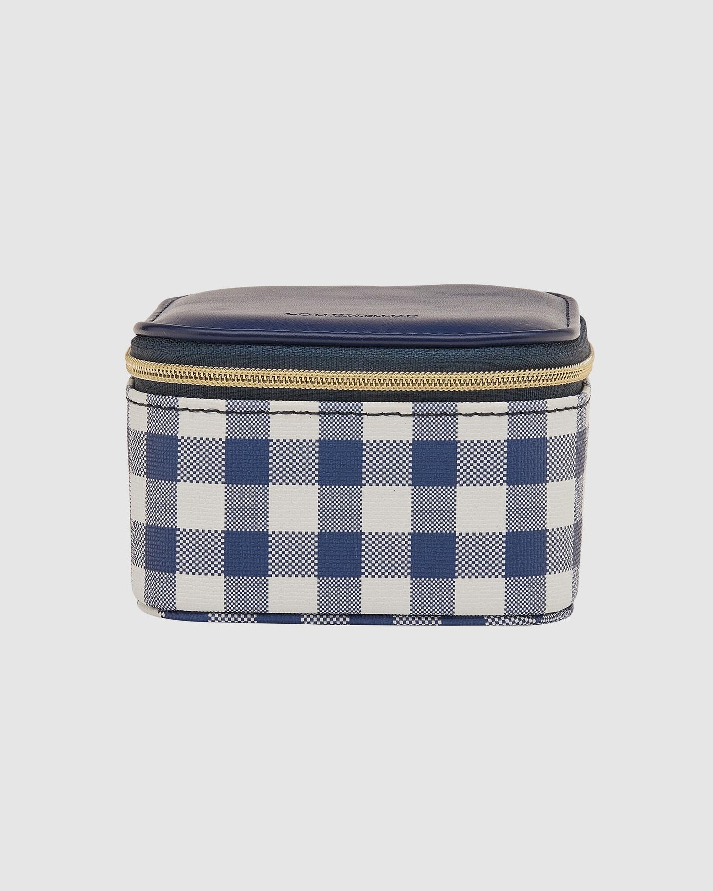 Beau Jewellery Box Navy Gingham