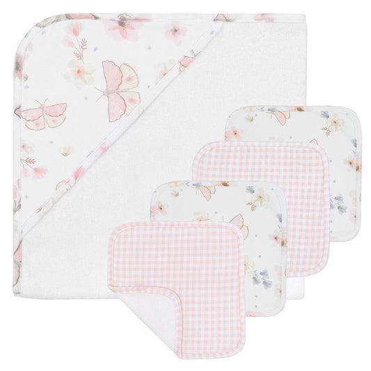 Bath Gift Set 5pc - Butterfly/Gingham