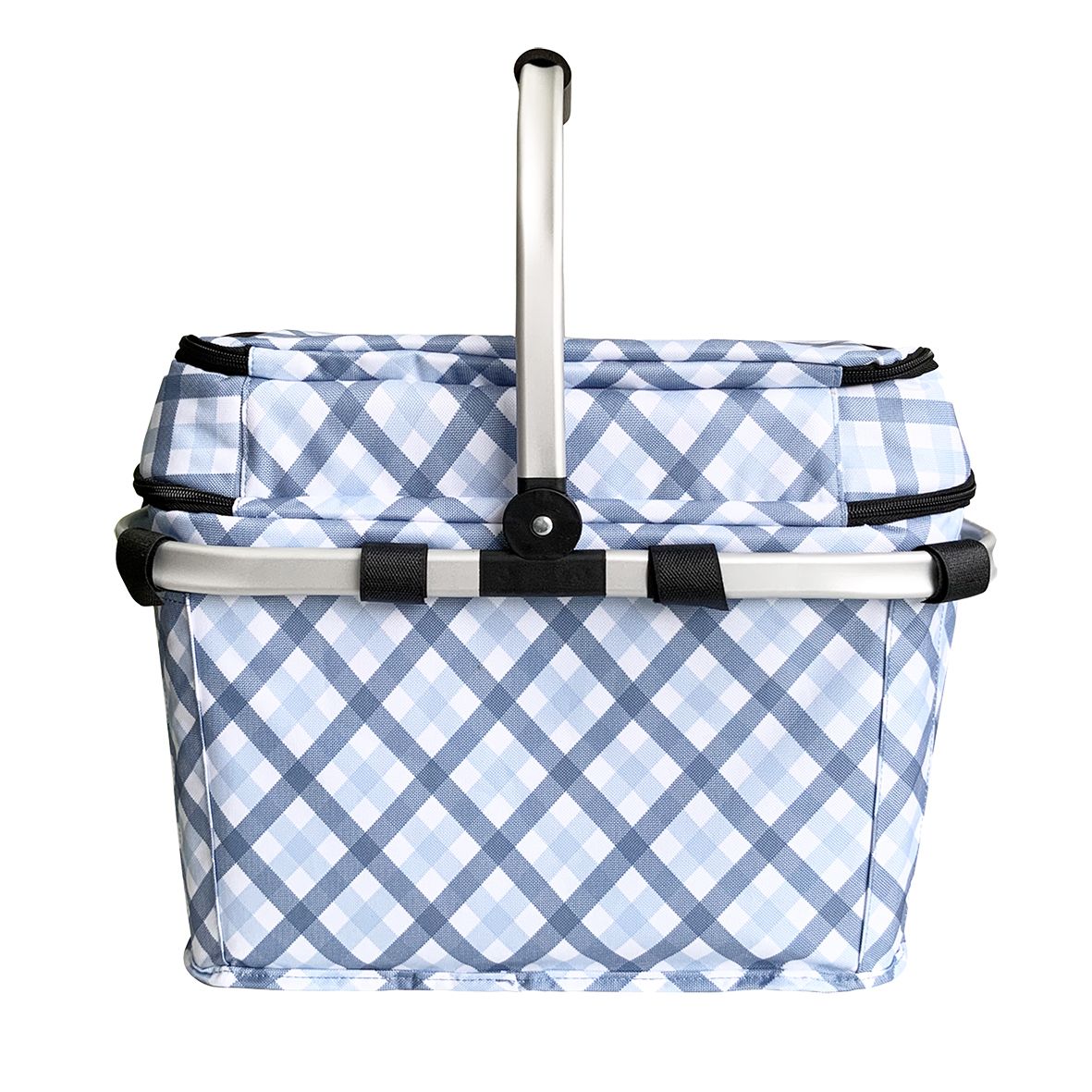 4 Person Insulated Picnic Basket Gingham