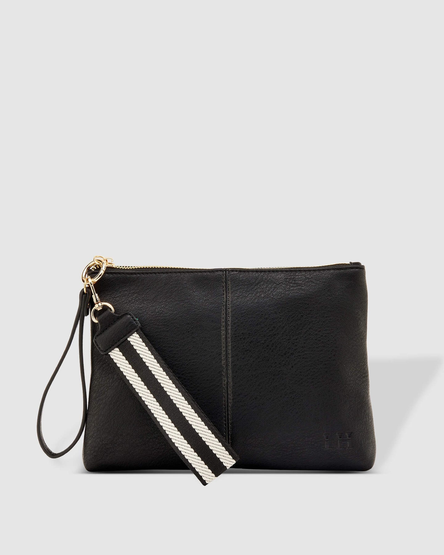 Molly Black Stripe Strap Clutch